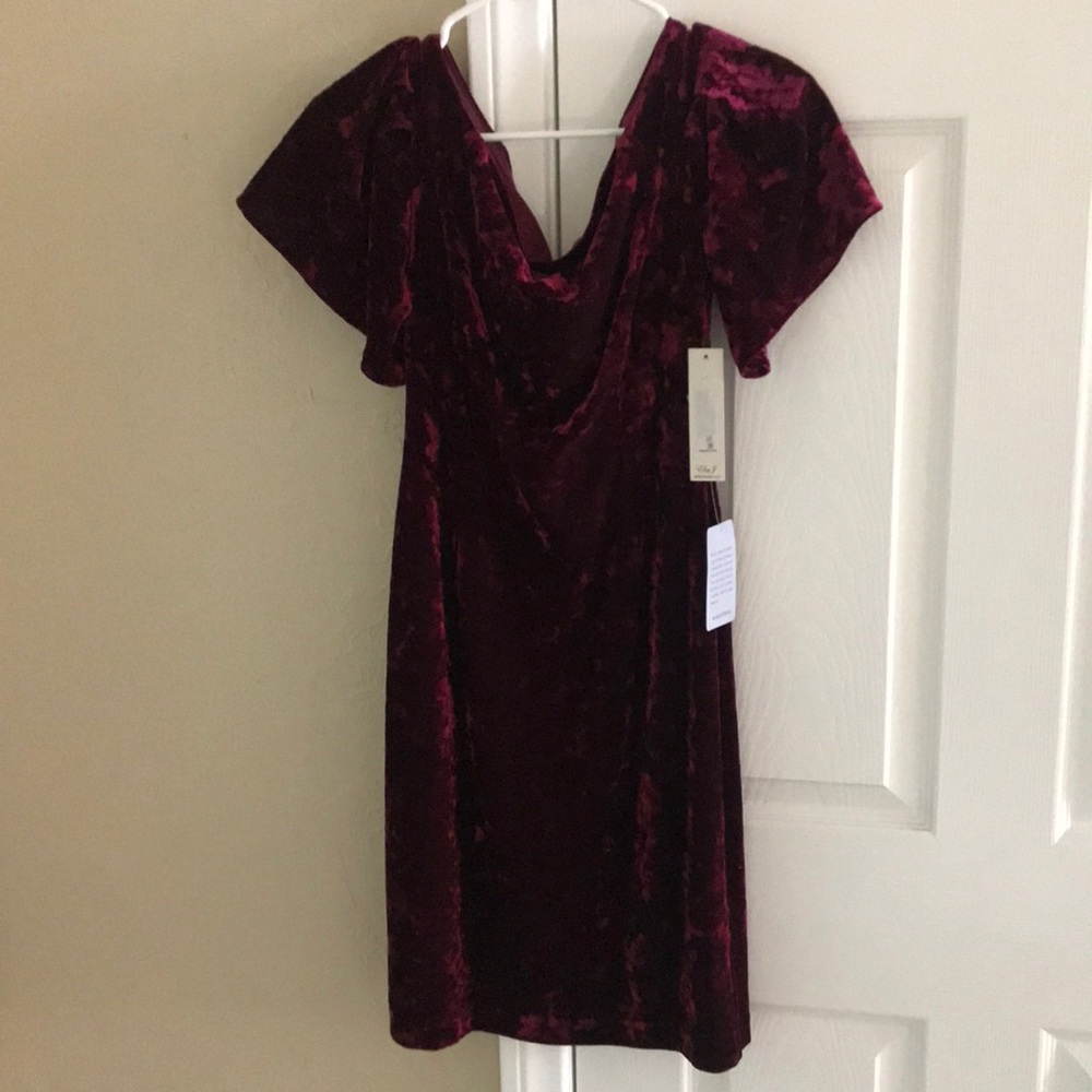 Red velvet mini dress off shoulder